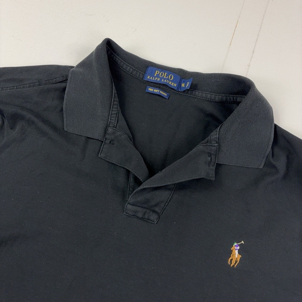 Polo Ralph Lauren Polo Mens XL Black Pima Soft Touch Short Sleeve Flesh Pony
